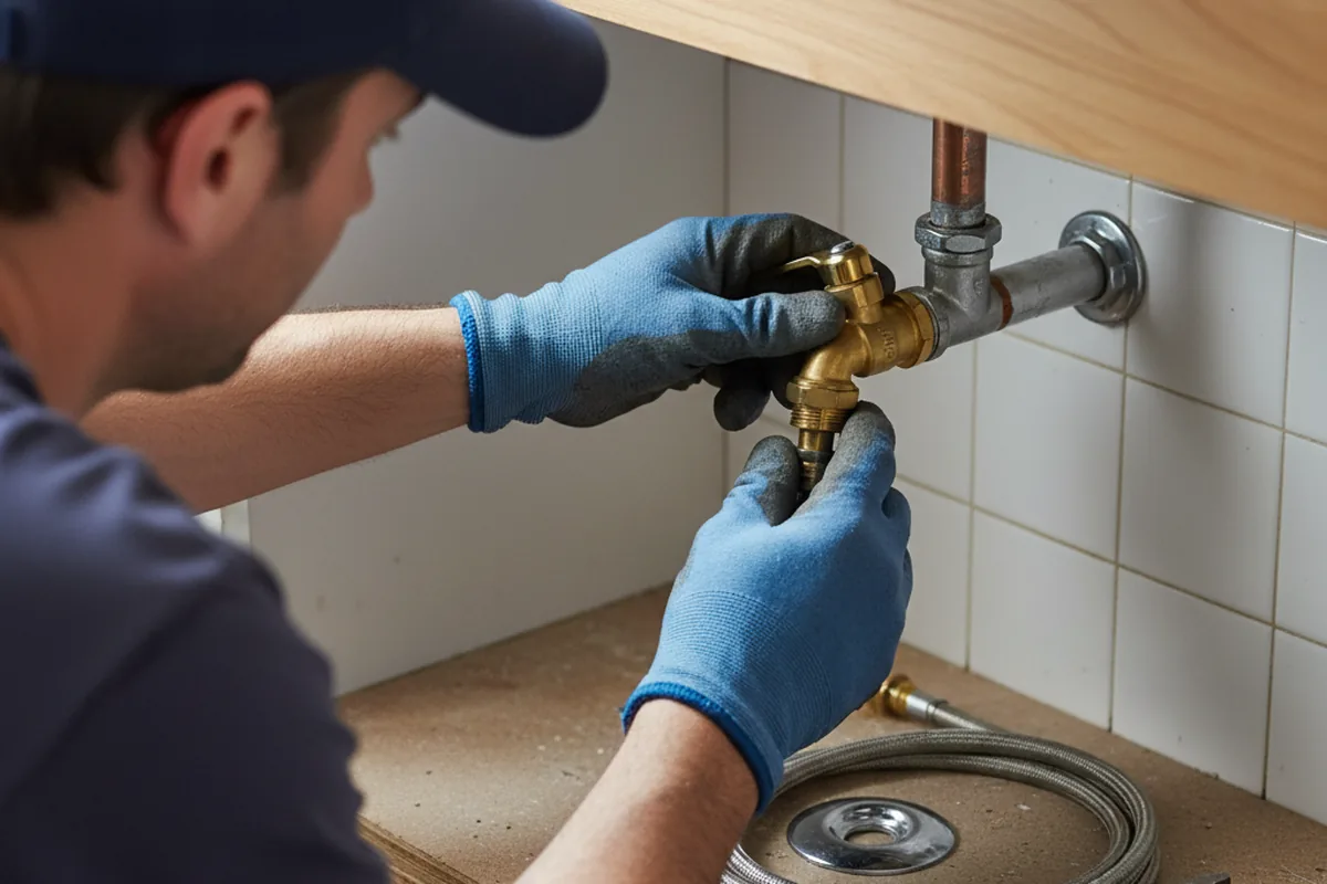 Shutoff valve and fitting work during Well Pump Repair in Cypress